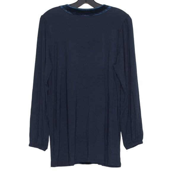 Soft Surroundings Top Adornment Velvet Stud Minimalist Boho Classic Blue Medium - Picture 2 of 5